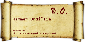 Wimmer Orália névjegykártya